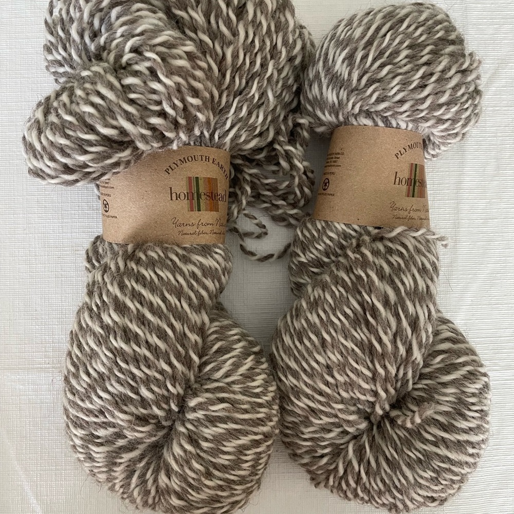 Plymouth Homestead Yarn in Brown and Cream